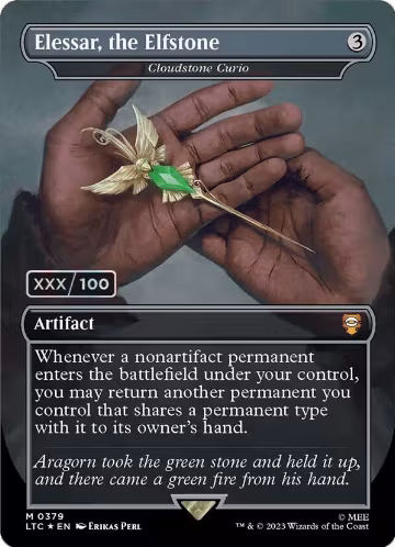 Elessar, the Elfstone - Cloudstone Curio (Borderless) (Serial Numbered) (379), Commander: The Lord of the Rings: Tales of Middle-earth — Magic card price