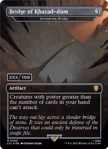 Bridge of Khazad-dum - Ensnaring Bridge (Borderless) (Serial Numbered) (380), Commander: The Lord of the Rings: Tales of Middle-earth — Magic card price