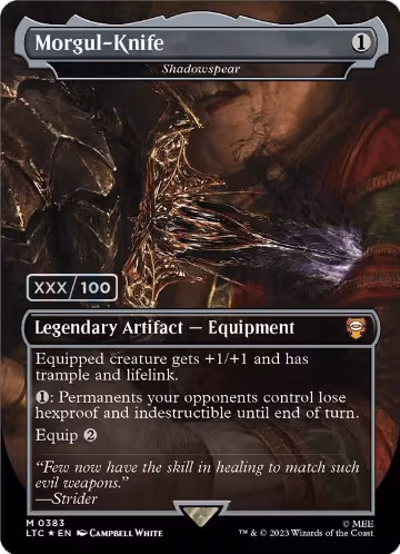 Morgul-Knife - Shadowspear (Borderless) (Serial Numbered) (383), Commander: The Lord of the Rings: Tales of Middle-earth — Magic card price