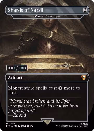 Shards of Narsil - Thorn of Amethyst (Borderless) (Serial Numbered) (386), Commander: The Lord of the Rings: Tales of Middle-earth — Magic card price