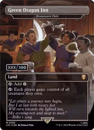 Green Dragon Inn - Homeward Path (Borderless) (Serial Numbered) (395), Commander: The Lord of the Rings: Tales of Middle-earth — Magic card price