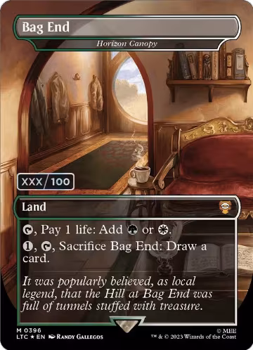 Bag End - Horizon Canopy (Borderless) (Serial Numbered) (396), Commander: The Lord of the Rings: Tales of Middle-earth — Magic card price