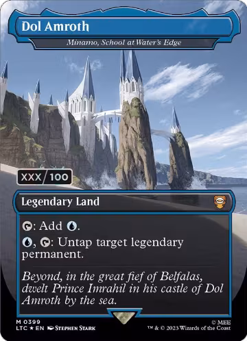 Dol Amroth - Minamo, School at Water's Edge (Borderless) (Serial Numbered) (399), Commander: The Lord of the Rings: Tales of Middle-earth — Magic card price