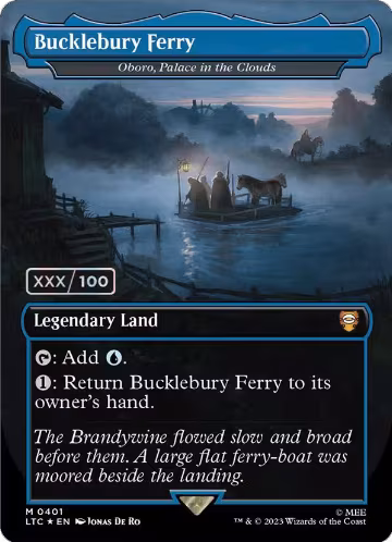 Bucklebury Ferry - Oboro, Palace in the Clouds (Borderless) (Serial Numbered) (401), Commander: The Lord of the Rings: Tales of Middle-earth — Magic card price