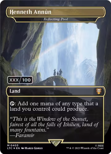 Henneth Annun - Reflecting Pool (Borderless) (Serial Numbered) (403), Commander: The Lord of the Rings: Tales of Middle-earth — Magic card price
