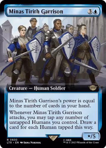 Minas Tirith Garrison (Extended Art) (830), Universes Beyond: The Lord of the Rings: Tales of Middle-earth — Magic card price