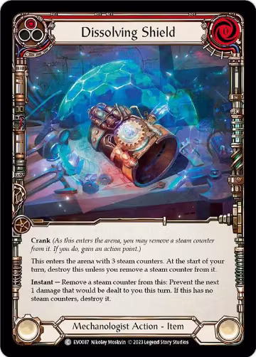 Dissolving Shield (Red) (EVO087), Bright Lights — Flesh & Blood card price