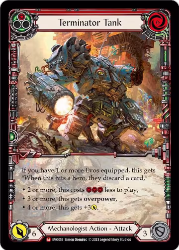 Terminator Tank (Extended Art) (EVO055), Bright Lights — Flesh & Blood card price
