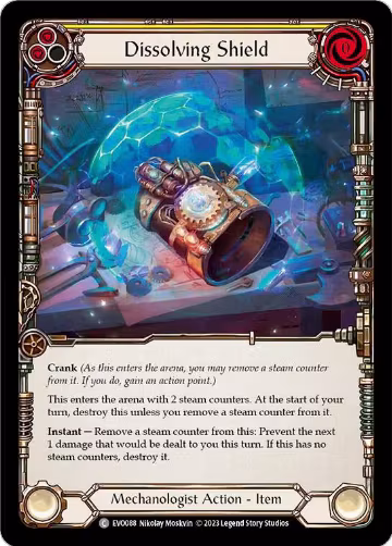 Dissolving Shield (Yellow) (EVO088), Bright Lights — Flesh & Blood card price