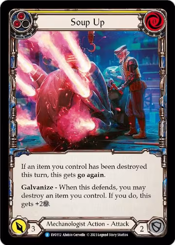 Soup Up (Yellow) (EVO112), Bright Lights — Flesh & Blood card price