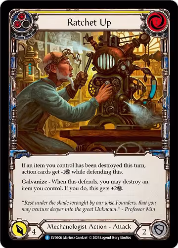 Ratchet Up (Yellow) (EVO106), Bright Lights — Flesh & Blood card price
