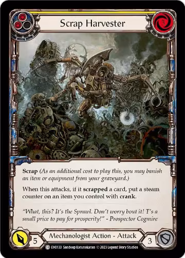 Scrap Harvester (Yellow) (EVO133), Bright Lights — Flesh & Blood card price