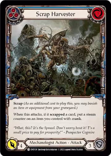 Scrap Harvester (Blue) (EVO134), Bright Lights — Flesh & Blood card price