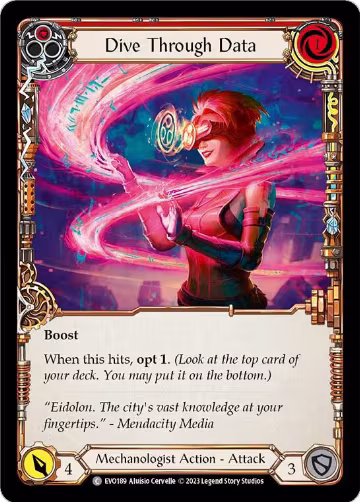 Dive Through Data (Red) (EVO189), Bright Lights — Flesh & Blood card price