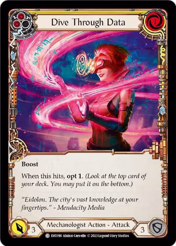Dive Through Data (Yellow) (EVO190), Bright Lights — Flesh & Blood card price