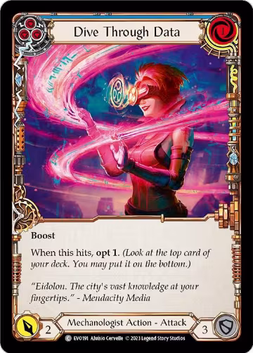 Dive Through Data (Blue) (EVO191), Bright Lights — Flesh & Blood card price