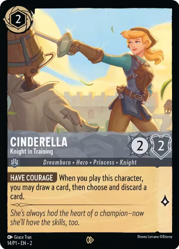 Cinderella - Knight in Training (14), Disney Lorcana Promo Cards — Lorcana card price