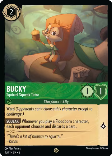 Bucky - Squirrel Squeak Tutor (15), Disney Lorcana Promo Cards — Lorcana card price