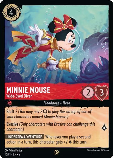 Minnie Mouse - Wide-Eyed Diver (16), Disney Lorcana Promo Cards — Lorcana card price