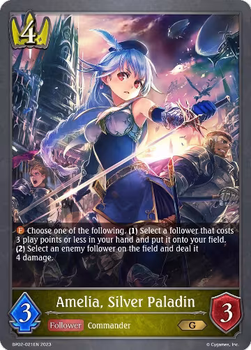 Amelia, Silver Paladin (BP02-021EN), Reign of Bahamut — Shadowverse card price