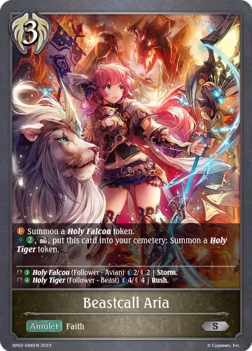 Beastcall Aria (BP02-096EN), Reign of Bahamut — Shadowverse card price