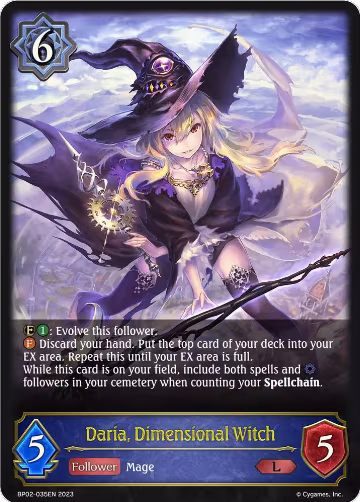 Daria, Dimensional Witch (BP02-035EN), Reign of Bahamut — Shadowverse card price