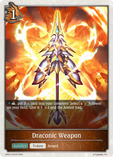 Draconic Weapon (BP02-T07EN), Reign of Bahamut — Shadowverse card price