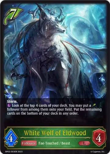 White Wolf of Eldwood (BP02-003EN), Reign of Bahamut — Shadowverse card price