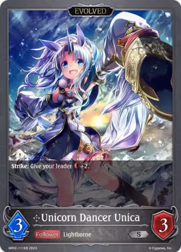 Unicorn Dancer Unica (Evolved) (BP02-111EN), Reign of Bahamut — Shadowverse card price