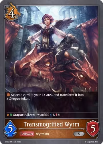 Transmogrified Wyrm (BP02-061EN), Reign of Bahamut — Shadowverse card price