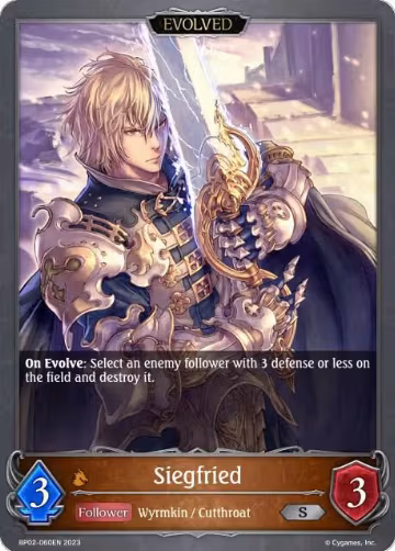 Siegfried (Evolved) (BP02-060EN), Reign of Bahamut — Shadowverse card price