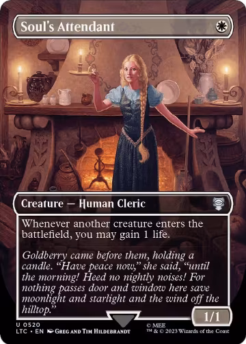 Soul's Attendant (Borderless) (520), Commander: The Lord of the Rings: Tales of Middle-earth — Magic card price