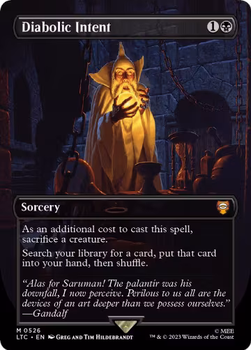 Diabolic Intent (Borderless) (526), Commander: The Lord of the Rings: Tales of Middle-earth — Magic card price