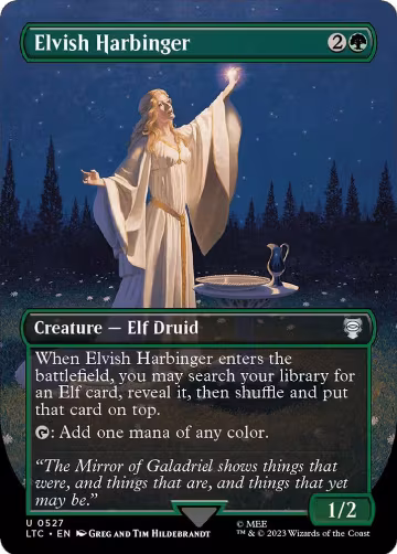 Elvish Harbinger (Borderless) (527), Commander: The Lord of the Rings: Tales of Middle-earth — Magic card price