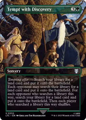 Tempt with Discovery (Borderless) (532), Commander: The Lord of the Rings: Tales of Middle-earth — Magic card price