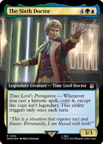 The Sixth Doctor (Extended Art) (Surge Foil) (1034), Universes Beyond: Doctor Who — Magic card price