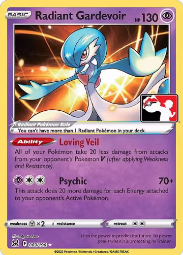 Radiant Gardevoir - 069/196 (069/196), Prize Pack Series Cards — Pokémon card price