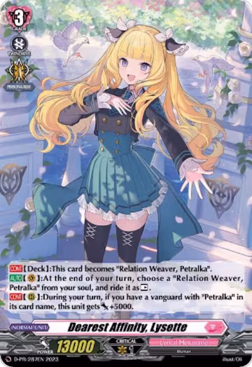 Dearest Affinity, Lysette (Foil) (D-PR/287), D Promo Cards — Vanguard card price