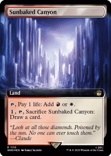 Sunbaked Canyon (Extended Art) (Surge Foil) (1110), Universes Beyond: Doctor Who — Magic card price