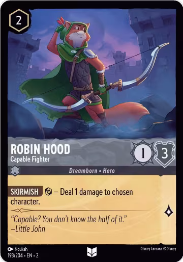 Robin Hood - Capable Fighter (193/204), Rise of the Floodborn — Lorcana card price