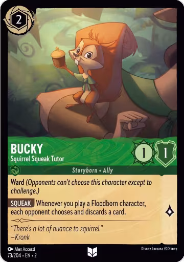 Bucky - Squirrel Squeak Tutor (73/204), Rise of the Floodborn — Lorcana card price