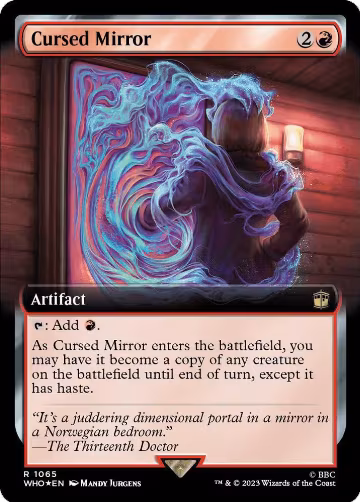 Cursed Mirror (Extended Art) (Surge Foil) (1065), Universes Beyond: Doctor Who — Magic card price