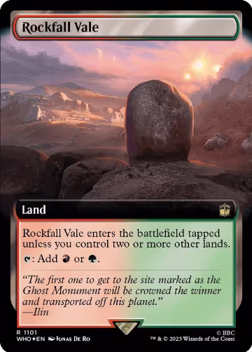 Rockfall Vale (Extended Art) (Surge Foil) (1101), Universes Beyond: Doctor Who — Magic card price