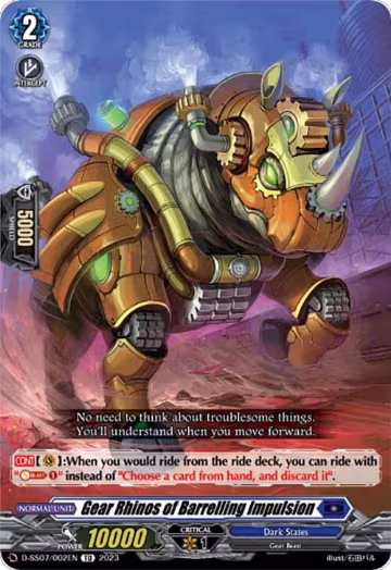 Gear Rhinos of Barrelling Impulsion (D-SS07/002EN) — card price