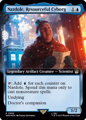 Nardole, Resourceful Cyborg (Extended Art) (Surge Foil) (956), Universes Beyond: Doctor Who — Magic card price