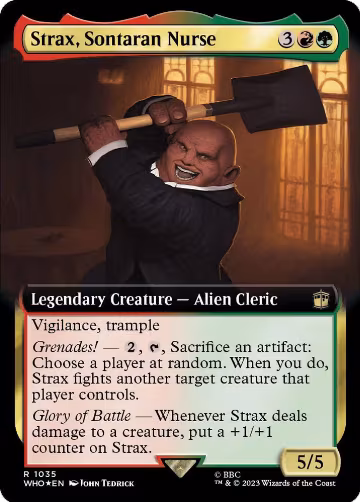 Strax, Sontaran Nurse (Extended Art) (Surge Foil) (1035), Universes Beyond: Doctor Who — Magic card price