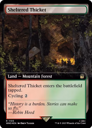 Sheltered Thicket (Extended Art) (Surge Foil) (1105), Universes Beyond: Doctor Who — Magic card price