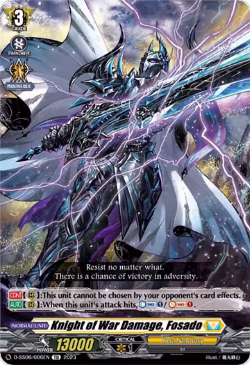 Knight of War Damage, Fosado (D-SS06/006EN), D-SS06: Stand Up Deckset "Gramgrace" — Vanguard card price
