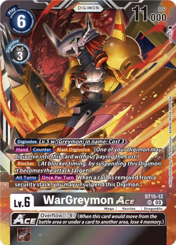 WarGreymon ACE (ST15-12 SR), Starter Deck 15: Dragon of Courage — Digimon card price