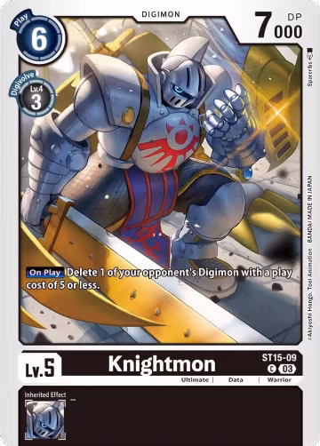 Knightmon (ST15-09 C), Starter Deck 15: Dragon of Courage — Digimon card price